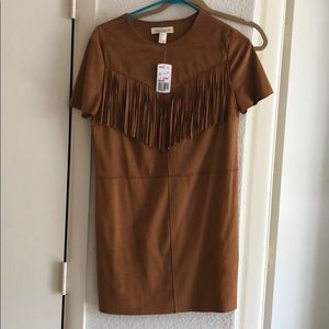 Camel Fringe Dress - never worn